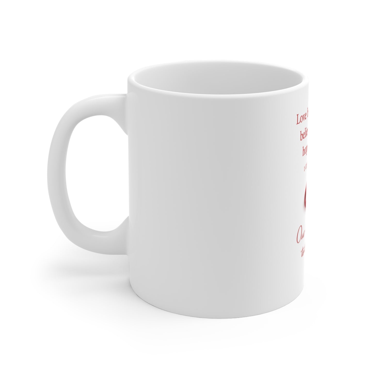 Scripture Love Mug — 'Celebrate Love' Christian Coffee Cup (11 oz)